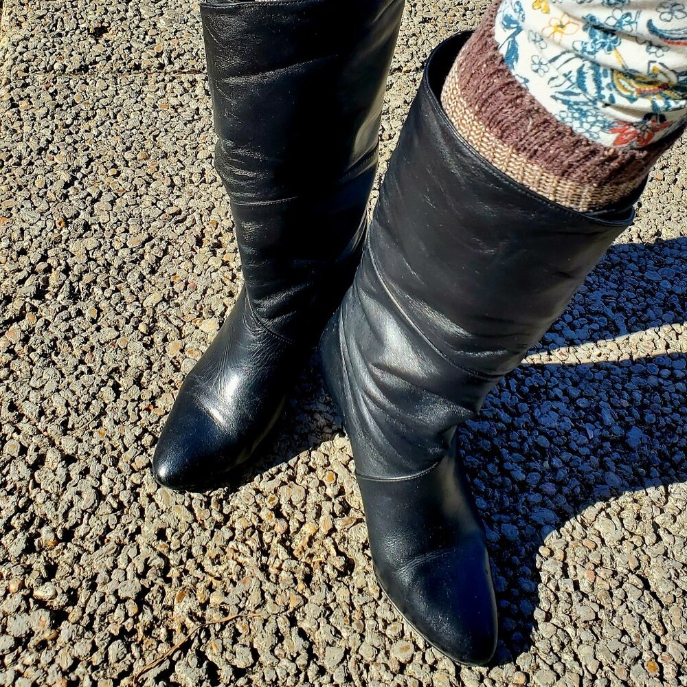 Womens leather slouch boots